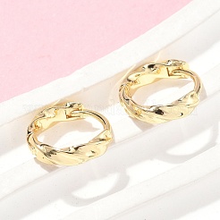 Brass Twist Hoop Earrings&nbsp;EJEW-Z102-39G