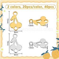 40Pcs 2 Colors 304 Stainless Steel Laser Cut Fruit Links&nbsp;STAS-UN0061-57