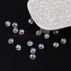 Faceted Eco-Friendly Transparent Acrylic Round Beads&nbsp;X-TACR-K001-6mm-22