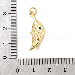 Brass Micro Pave Cubic Zirconia Pendants&nbsp;KK-H267-090G