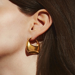 Brass Bag Shape Hoop Earrings for Women&nbsp;EJEW-E280-01G