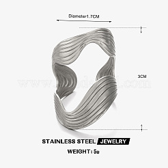 Wave Shape 304 Stainless Steel Cuff Rings for Women&nbsp;FS-WG77DEA-02