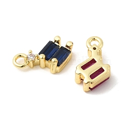 Brass Micro Pave Cubic Zirconia Charms&nbsp;KK-F929-02G