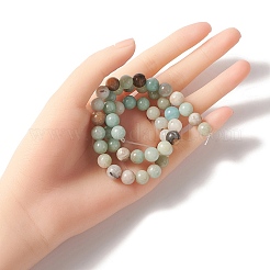 Natural Flower Amazonite Beads Strands&nbsp;G-YW0001-25