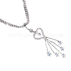 Alloy Full Crystal Rhinestone Heart Dangle Bell Button Ring Tassel Waist Chains&nbsp;WGAC653-01