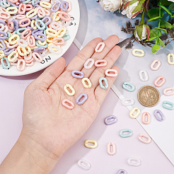 600Pcsc 6 Colors Spray Painted Acrylic Linking Rings&nbsp;MACR-CA0001-18