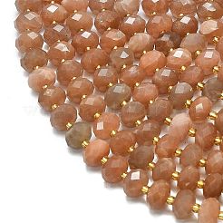 Natural Peach Moonstone Beads Strands&nbsp;G-P573-A35-01