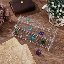 1 Bag 3-Tier Acrylic Polyhedral Dice Organizer Display Riser Racks&nbsp;ODIS-BC0001-37