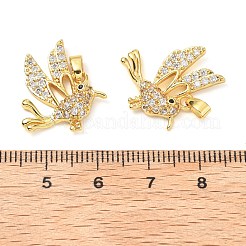 Brass Micro Pave Clear Cubic Zirconia Pendants&nbsp;KK-G533-07D-G