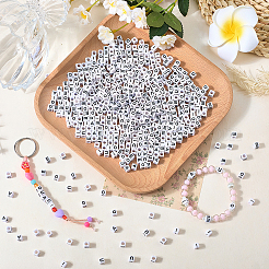1000Pcs 5 Styles Acrylic Horizontal Hole Letter Beads&nbsp;MACR-PA0001-34