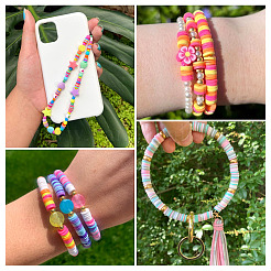 8 Strands 8 Colors Handmade Polymer Clay Beads Strands&nbsp;CLAY-TA0001-30