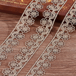 4 Yards Metallic Yarn Flower Lace Ribbons&nbsp;OCOR-LP0001-10