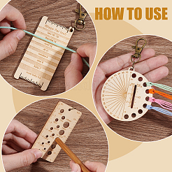 3Sets 3 Styles Blanched Almond Wood Keychains&nbsp;KEYC-BC0001-18