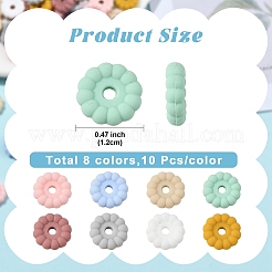 80Pcs 8 Colors Silicone Beads&nbsp;SIL-YW0003-70