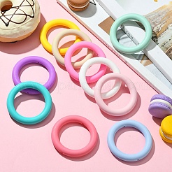 10Pcs 10 Colors Round Ring Food Grade Silicone Focal Beads&nbsp;SIL-CJ0001-32
