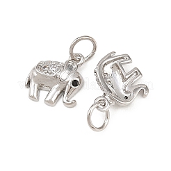 Brass Micro Pave Clear Cubic Zirconia Charms&nbsp;KK-H292-56A-P