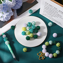 30Pcs 5 Style Round Resin Rhinestone Graduated Beads&nbsp;RESI-SC0003-05