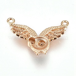 Brass Micro Pave Cubic Zirconia Pendants&nbsp;BSHE-F012-14B-G