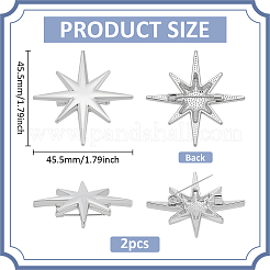 2Pcs Star Alloy Lapel Pins for Backpack Clothes&nbsp;JEWB-PH0001-74P