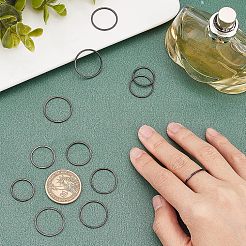 14Pcs 7 Size Polished Plain Dome Finger Ring for Girl Women&nbsp;RJEW-UN0001-06