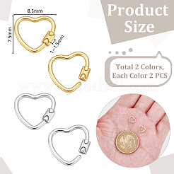 4Pcs 2 Colors Sterling Silver Locking Carabiner&nbsp;STER-GA0001-35B