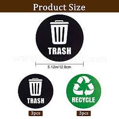 6Pcs 2 Styles PVC Garbage Recycle Trash sign stickers&nbsp;DIY-WH0043-40