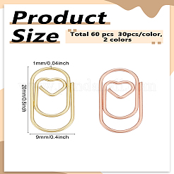 60Pcs 2 Colors Carbon Steel Paper Clips&nbsp;FIND-LP0004-99