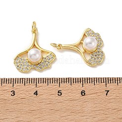 Brass Micro Pave Clear Cubic Zirconia Charms&nbsp;KK-P351-03A-G