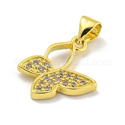 Rack Plating Brass Micro Pave Cubic Zirconia Pendants&nbsp;KK-C074-02G-01