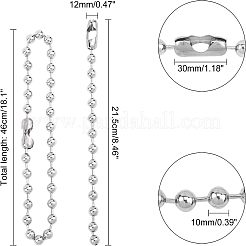 304 Stainless Steel Ball Chain Bracelets and Necklaces Jewelry Sets&nbsp;SJEW-UN0001-01P