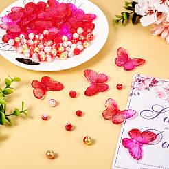 100Pcs 4 Styles  Acrylic with Plastic Imitation Pearl Beads&nbsp;OACR-TA0002-88