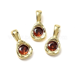 Teardrop Brass Micro Pave Cubic Zirconia Charms&nbsp;KK-C134-04G