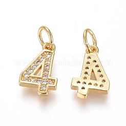 Brass Micro Pave Clear Cubic Zirconia Charms&nbsp;ZIRC-L092-04-G