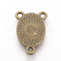 Tibetan Style Alloy Cabochon Connector Settings&nbsp;TIBE-T006-10x14-AB-FF