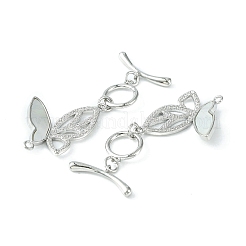Rack Plating Brass Micro Pave Cubic Zirconia Toggle Clasps&nbsp;KK-K165-41P