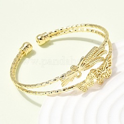 Brass Cuff Bangles&nbsp;BJEW-F526-07G
