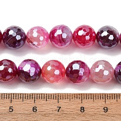 Electroplated Natural Agate Beads Strands&nbsp;G-B191-A07-10mm-06