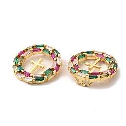 Brass Micro Pave Cubic Zirconia Pendants&nbsp;KK-A180-14G-01