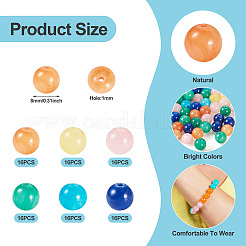 96Pcs 6 Colors Natural Mashan Jade Round Beads&nbsp;G-TA0002-36