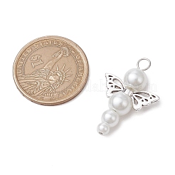 Pearlized Glass Pearl Bead Pendants&nbsp;PALLOY-JF03203-06