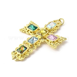 Brass Micro Pave Cubic Zirconia Pendants&nbsp;KK-U072-39G