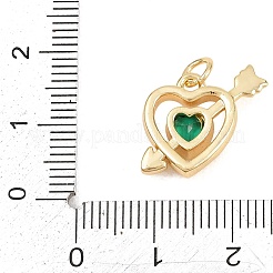 Valentine's Day Brass Micro Pave Cubic Zirconia Pendants&nbsp;KK-D258-10G-01