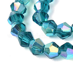 AB Color Plated Transparent Glass Beads Strands&nbsp;GLAA-G127-01-02I