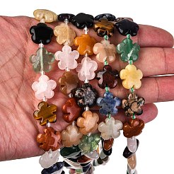 Mixed Natural Gemstone Flower Beads Strands&nbsp;G-L241B-07