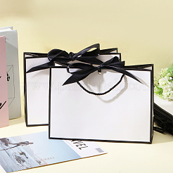 Paper Gift Handle Bags with Silk Ribbon&nbsp;ABAG-WH0044-56