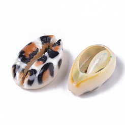 Printed Natural Cowrie Shell Beads&nbsp;SSHEL-R047-01-B03