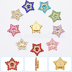 108Pcs 9 Colors Star Sew on Rhinestone&nbsp;OACR-GF0001-13