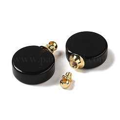 Natural Obsidian Perfume Bottle Pendants&nbsp;G-Z039-02G-06