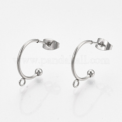 Non-Tarnish 304 Stainless Steel Stud Earring Findings&nbsp;X-STAS-T047-21