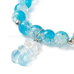 Bling Galss Round Beaded Stretch Bracelet&nbsp;BJEW-JB09241